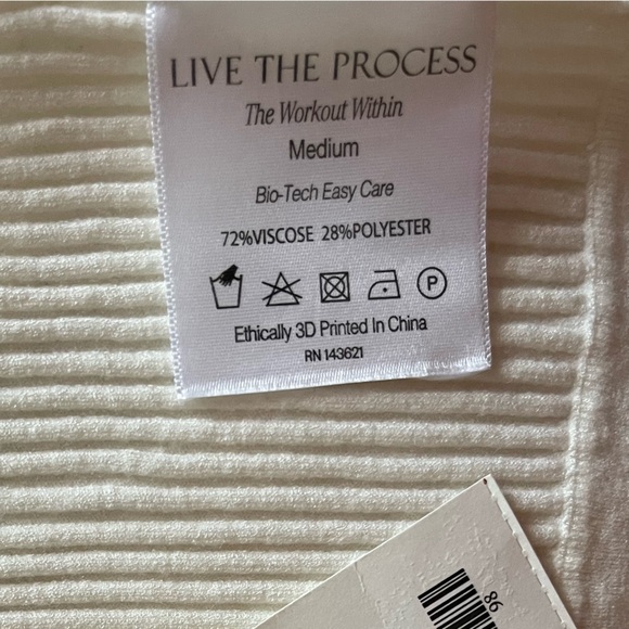 Live The Process - Ribbed-knit White crop top Bralette Sz medium M NWT - Picture 7 of 7